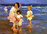 Edward Henry Potthast Famous Paintings - Cold Feet